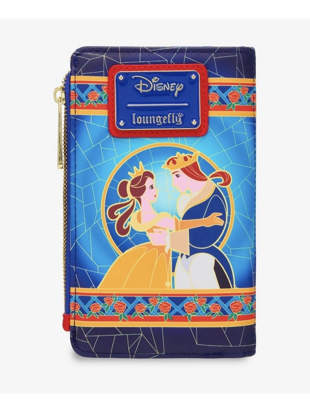 Loungefly Stained glass Beauty and the Beast Zip Wallet NEW